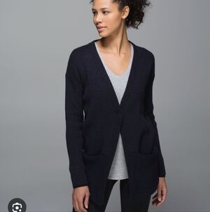 Lululemon We Like To CardiHeathered Naval Blue / Naval Blue Sz 10
